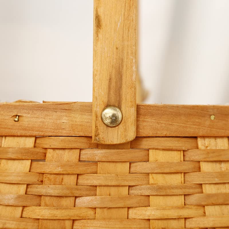 手編み　籠バッグ　バスケット Amazon.co.jp: 手編みバスケット 市場かご風 洗える 持ち手付き